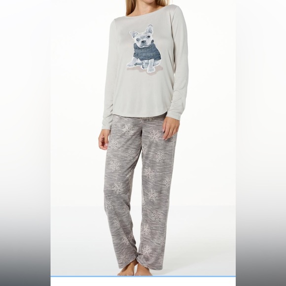 Hue Brushed Loose Knit PJ Set PJ221569 Silver Cloud Large - Picture 1 of 3